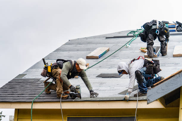 Professional Gutter Installation technician working in Dibble, OK
